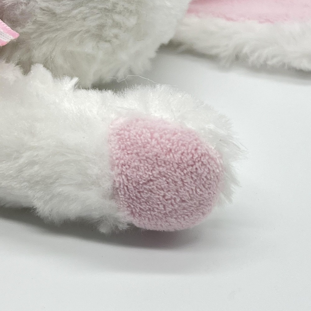 Vintage Carter's White Bunny Plush Rattle Pink Bow Embroidered Heart‎ Princess - Picture 10 of 16